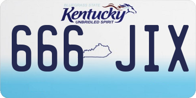 KY license plate 666JIX