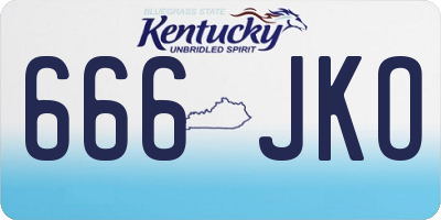 KY license plate 666JKO