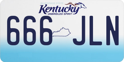 KY license plate 666JLN