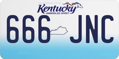 KY license plate 666JNC
