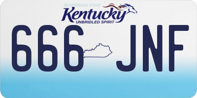 KY license plate 666JNF
