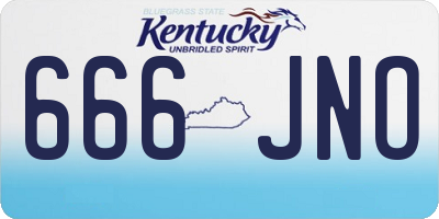 KY license plate 666JNO