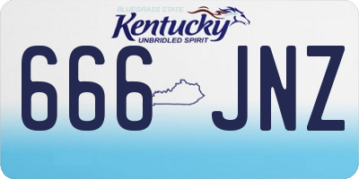 KY license plate 666JNZ
