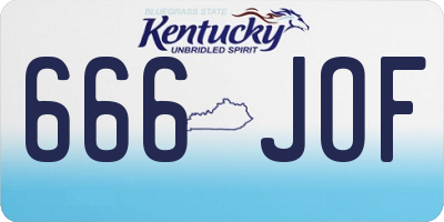 KY license plate 666JOF