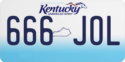 KY license plate 666JOL