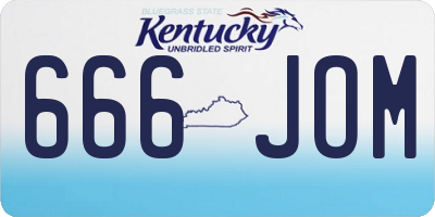 KY license plate 666JOM