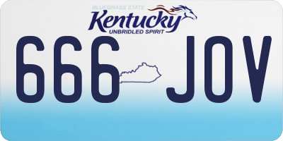 KY license plate 666JOV