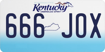 KY license plate 666JOX