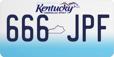 KY license plate 666JPF