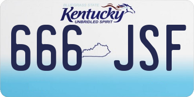 KY license plate 666JSF