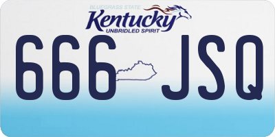 KY license plate 666JSQ