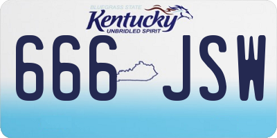 KY license plate 666JSW