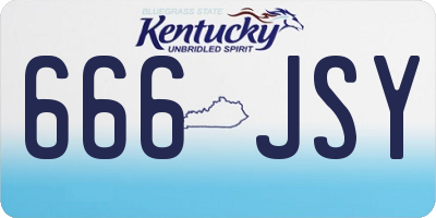 KY license plate 666JSY