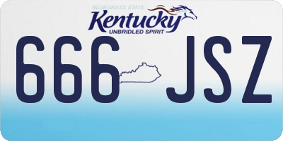 KY license plate 666JSZ