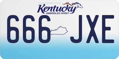 KY license plate 666JXE