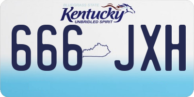 KY license plate 666JXH