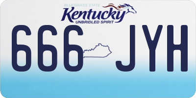 KY license plate 666JYH
