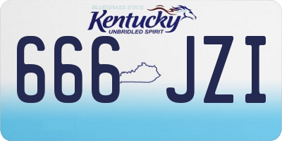KY license plate 666JZI