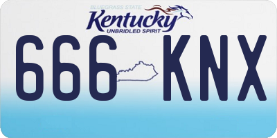 KY license plate 666KNX