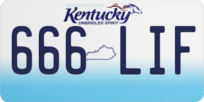 KY license plate 666LIF