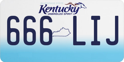 KY license plate 666LIJ