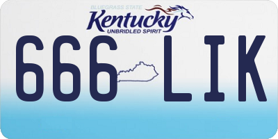 KY license plate 666LIK