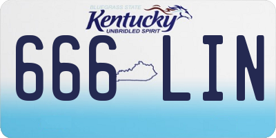 KY license plate 666LIN