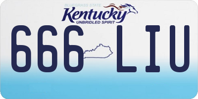 KY license plate 666LIU
