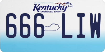 KY license plate 666LIW