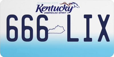 KY license plate 666LIX