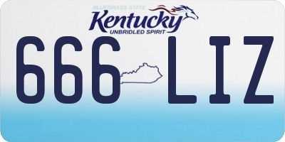 KY license plate 666LIZ