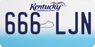 KY license plate 666LJN
