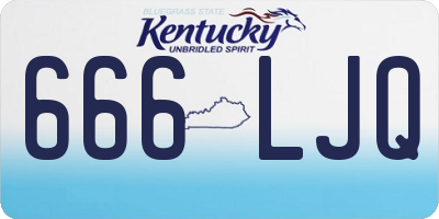 KY license plate 666LJQ