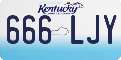 KY license plate 666LJY