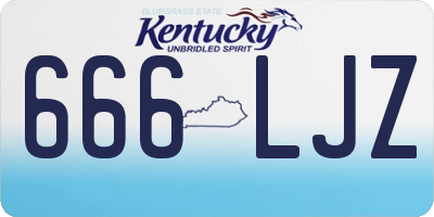 KY license plate 666LJZ