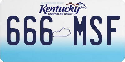 KY license plate 666MSF