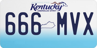 KY license plate 666MVX
