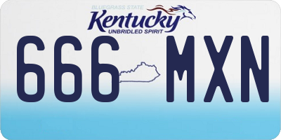 KY license plate 666MXN
