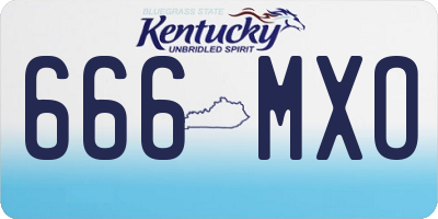 KY license plate 666MXO