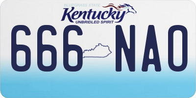 KY license plate 666NAO