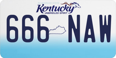 KY license plate 666NAW
