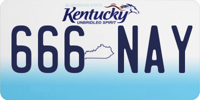 KY license plate 666NAY