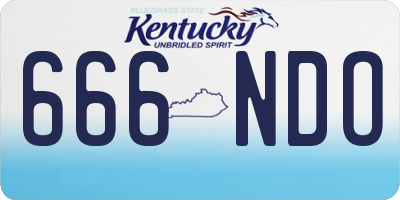 KY license plate 666NDO