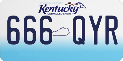 KY license plate 666QYR