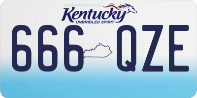 KY license plate 666QZE