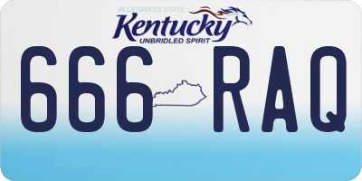 KY license plate 666RAQ