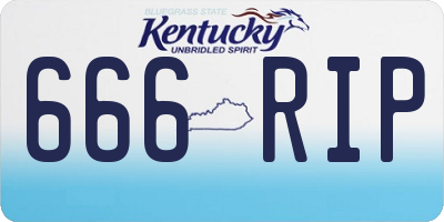 KY license plate 666RIP