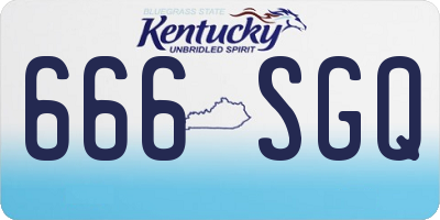 KY license plate 666SGQ