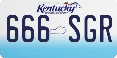 KY license plate 666SGR