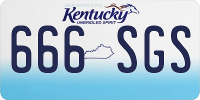 KY license plate 666SGS